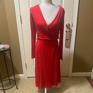 Elegant Red FAUX Wrap Dress